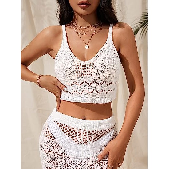 Women's Crochet Knit Swimsuit Bathing Suits Cover up