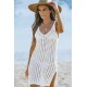 Women's Swimwear White Bikini Cover-Up Sexy Sleeveless