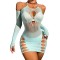 Women's Sheer Fishnet Cold Shoulder Cut Out Dresses