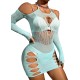 Women's Sheer Fishnet Cold Shoulder Cut Out Dresses