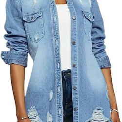 Distressed Jean Jacket for Women