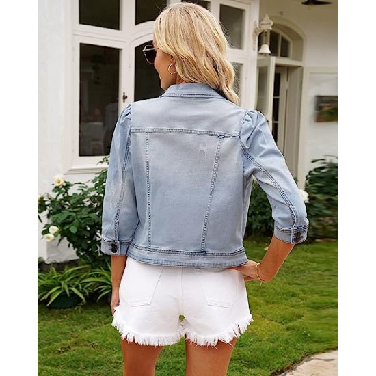 Womens Jean Jacket Cropped Denim Jackets