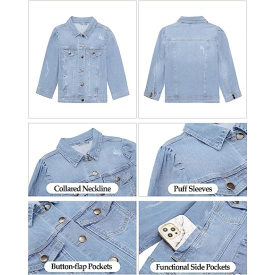 Womens Jean Jacket Cropped Denim Jackets