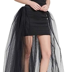 Tulle Overskirt Train Mesh 4 Layers Overlay  Detachable Wedding Train Skirt