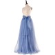 Tulle Skirt Floor Length A Line with Bowknot Belt High Waisted