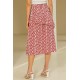 Women's  Boho Floral Print Midi Skirt Elastic High Waist Ruffle Skirts