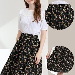 Floral Skirt for Women's Knee Length A-line Summer Skirt