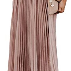 Women's High Waist Flowy Pleated Chiffon Maxi Skirt