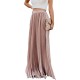 Women's High Waist Flowy Pleated Chiffon Maxi Skirt