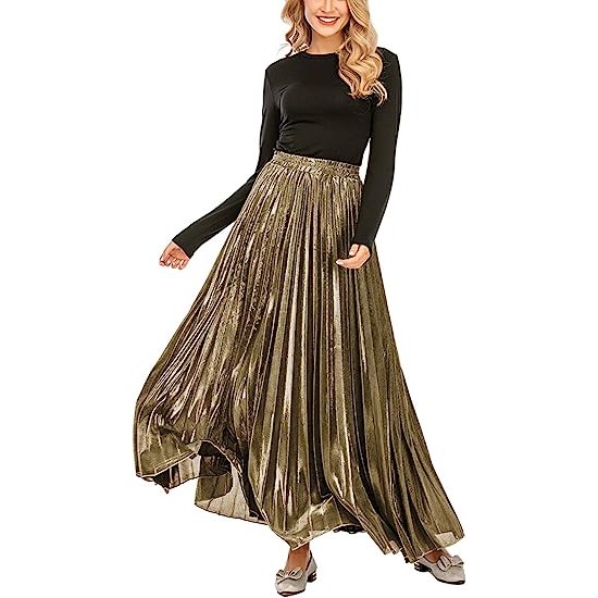 Women's Premium Metallic Shiny Skirt