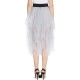 Women's Sheer Tutu Skirt Tulle Mesh Layered Midi Skirt