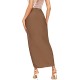 Women's Casual Slit Wrap Asymmetrical Elastic High Waist Skirt