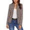 Women's Open Front Long Sleeves Work Blazer Casual Buttons Jacket Suit