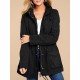 Womens Hoodies Zip Up Parka Casual Drawstring Coat