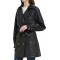 Women Mid Length Vegan Leather Trench Coat