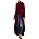 Women Long Dovetail Gothic Trench Coat Front Zipper Up Tailcoat Jacket